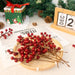 50-Pack Christmas Tree Decorations 6.5" Red Berry Stems Ornaments