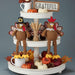 Thanksgiving Decorations Set of 2 Turkeys with Dangling Legs, Turkey Couple Doll Plush Kit Tabletop Centerpieces for Fal