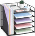 Desk Organizers and Accessories, 5-Tier Paper Letter Tray Organizer with File Holder, Desktop Organizer for Office Suppl