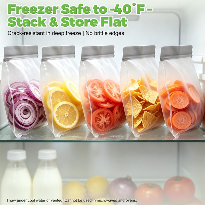 10 Pack Reusable Sandwich Bags, BPA-Free Reusable Food Sorage Bags, Double Zipper Leakproof Freezer Bags Extra Thick Plastic Storage Bags for Sandwich Meal Prep Lunch Marinate Meat Snack