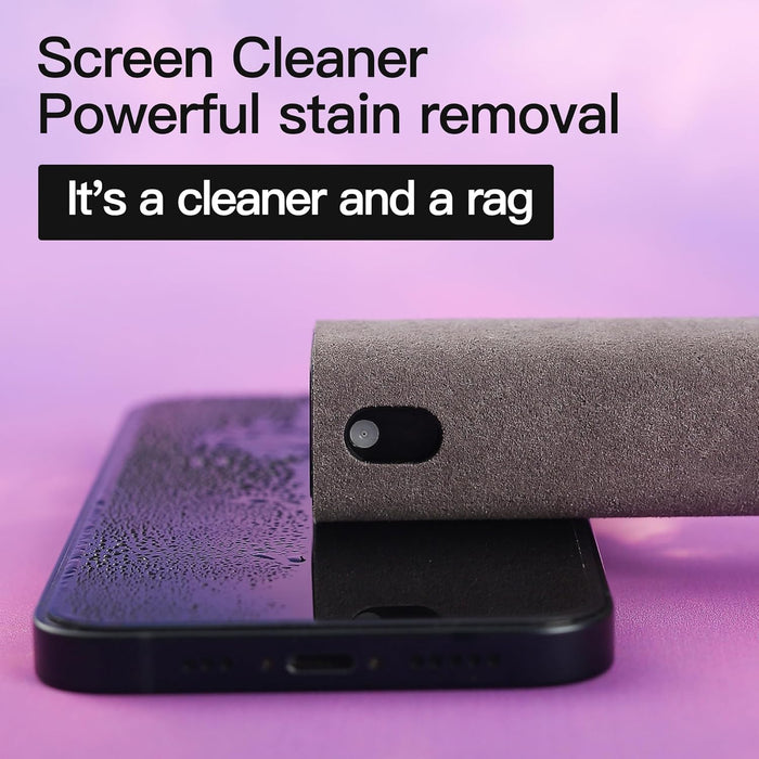 Touchscreen Screen Cleaner Kit 2 Pcs, Phone, Tablet and Car Screen Cleaner, Two in One Spray and Microfiber Cloth(Grey&P