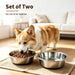 Stainless Steel Dog Bowls, 3.8 Cup, 2 Pack, Non-Slip & Durable