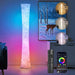 61'' RGB LED Corner Floor Lamp, Unique Hourglass Shade, Round