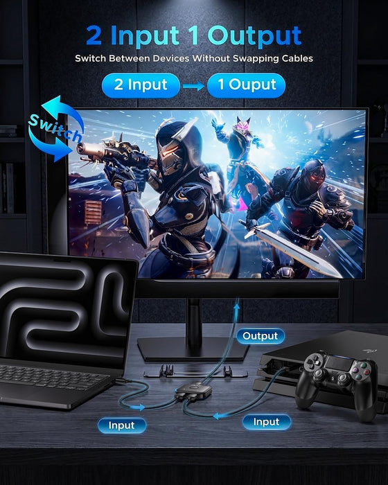 Acer HDMI Switch 2 in 1 Out, 4K60Hz Bidirectional 1 in 2 Out Video Switcher