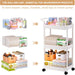 Diaper Caddy, 3 Tier Rolling Cart for Baby Essentials, Off-White