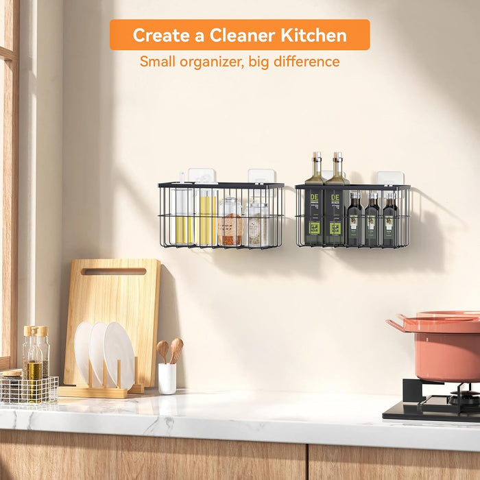 2-Pack Adhesive Cabinet Door Organizer, 5.9" Inside Cabinet Storage