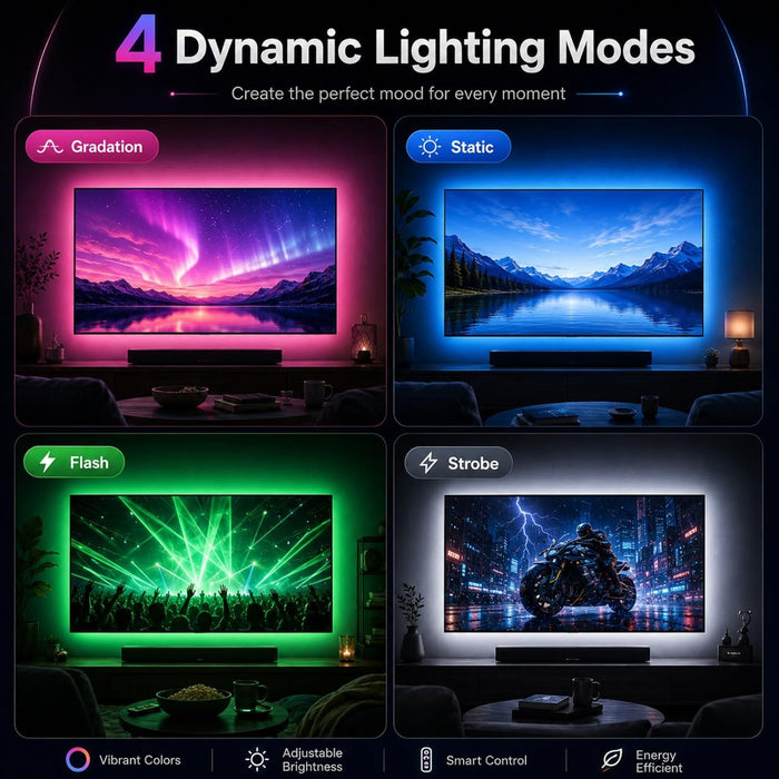 LED Lights for TV, 16.4ft TV LED Backlight for 45-75 Inch TVs, Strip Lights with Music Sync, Bluetooth APP and Remote Co
