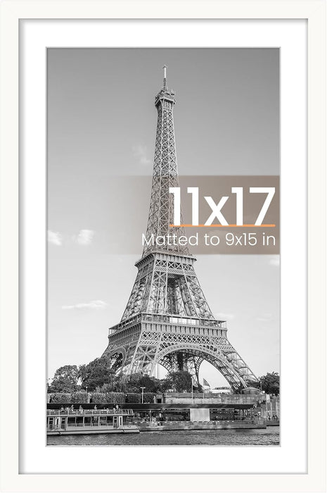 8X10 Picture Frame, Display Pictures 5X7 with Mat or 8X10 without Mat, Wall Hanging Photo Frame, Black, 1 Pack