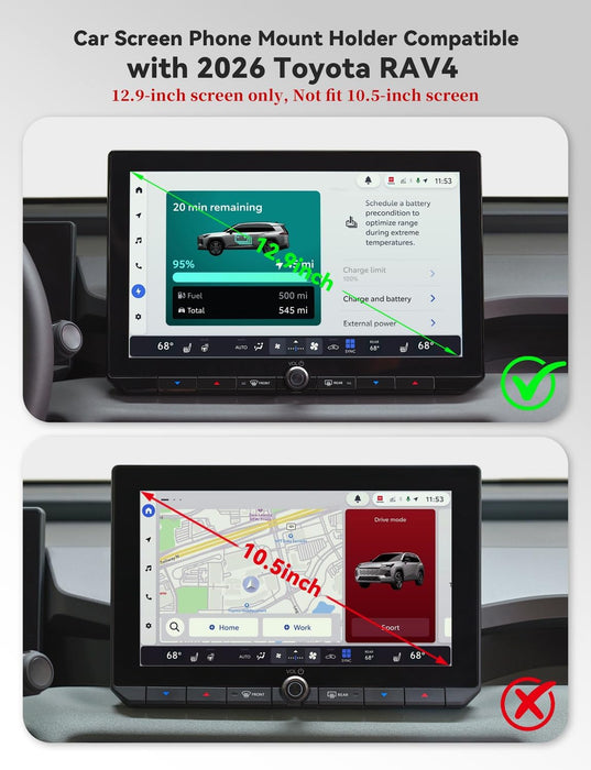 for 2026 Toyota RAV4 Phone Mount Holder 12.9-inch Screen