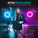 10" Ring Light with Stand 72'' Tall & Phone Holder,38 Color Modes Selfie Light with Tripod Stand,Stepless Dimmable/Speed LED Ring Light for iPhone & Android,YouTube, Makeup,TIK Tok