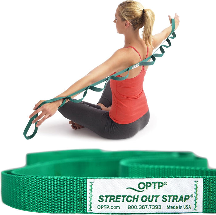 The Original Stretch Out Strap with Exercise Book, USA-Made Yoga Strap