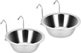 2PCS 8oz Stainless Steel Hanging Kennel Water Bowls