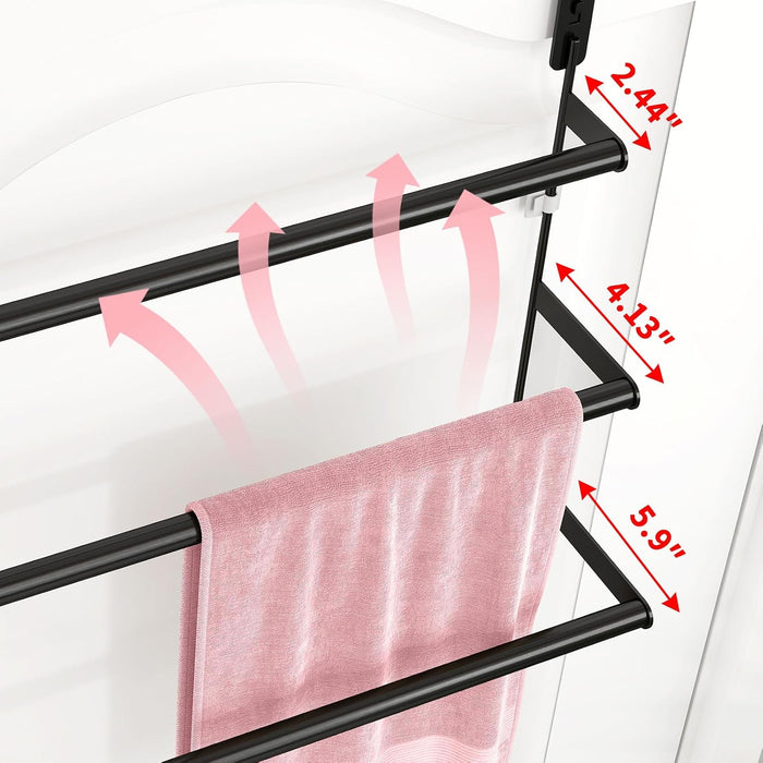 Over The Door Towel Rack, Door Towel Bar, Black