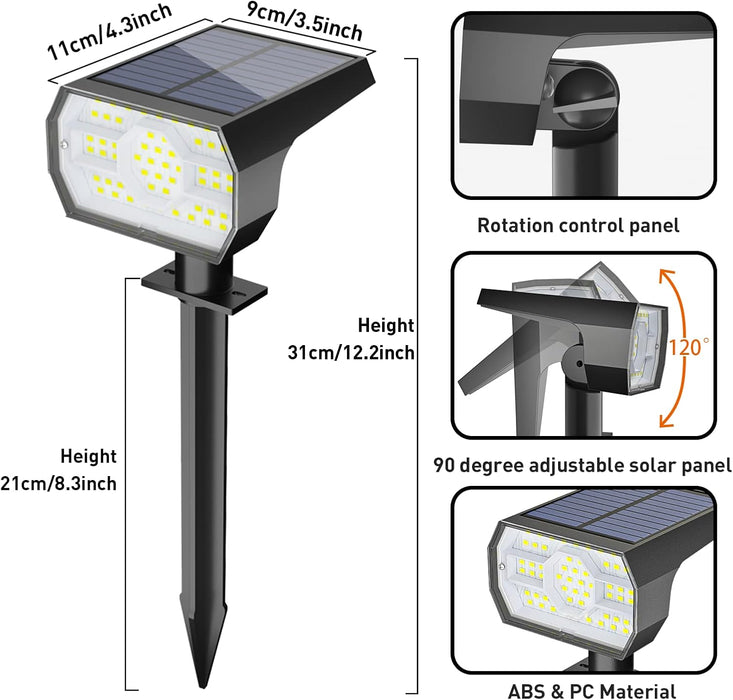 Solar Lights Outdoor Waterproof - 6 Pack (Cool White)