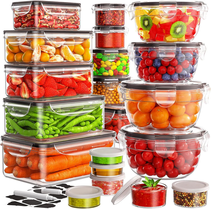 40 PCS Food Storage Containers with Lids Airtight (20 Lids &20 Containers) - Leakproof Meal-Prep Containers for Kitchen 