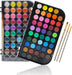 48 Colors Watercolor Paint Set, 3 Brushes