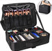 Makeup Case Large Makeup Bag Professional Train Case 16.5 inches Travel Cosmetic Organizer Brush Holder Waterproof Makeup Artist Storage Box, 3 Layer Large Capacity, with Adjustable Strap