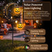Solar Halloween Garden Stake Light Pumpkin Moon Waterproof Metal Black Cat
