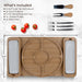 Charcuterie Boards Set, Bamboo Cheese Tray with Serving Accessories