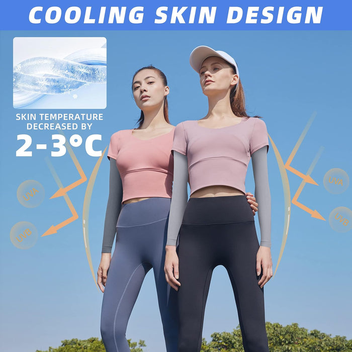 UV Sun Protection Arm Sleeves, UPF 50 Sports Cooling Arm Compression Sleeves for Men Women Teenager