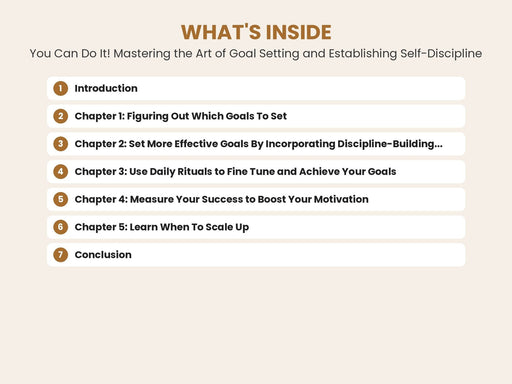 You Can Do It! Mastering the Art of Goal Setting and Establishing Self-Discipline