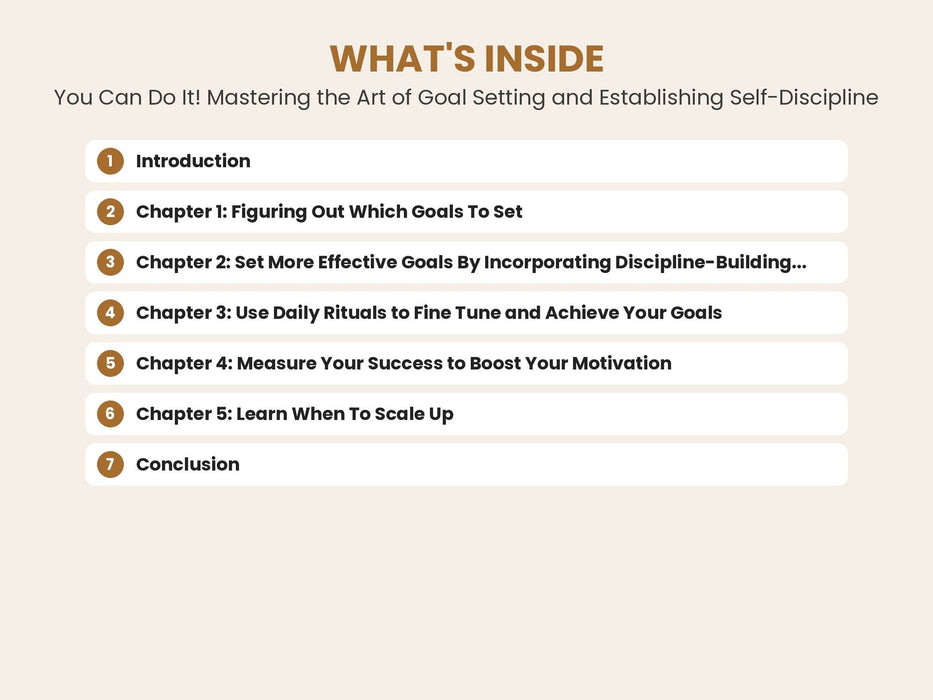 You Can Do It! Mastering the Art of Goal Setting and Establishing Self-Discipline