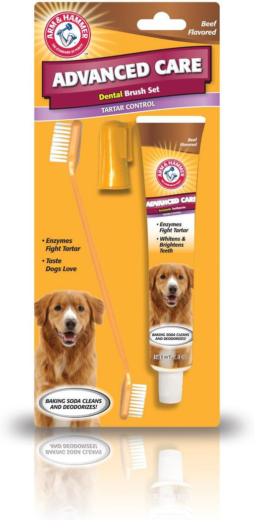 Tartar Control Dog Dental Kit, Beef Flavor, 3-Piece