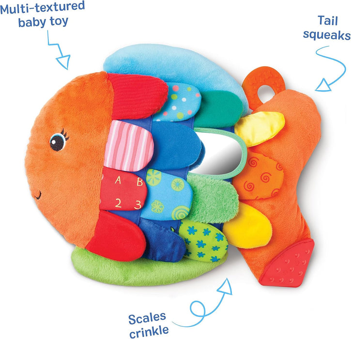 Melissa & Doug K’s Kids, Flip Fish Stuffed Animal, Soft Baby Book, Multi-Textured Squeaking & Crinkling Infant Sensory T