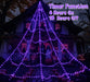 Spider Web Lights for Halloween Decorations Outdoor - 616 LEDs, 8 Lighting Modes, 16.4 Ft Light Up Giant Spider Webs (Purple)