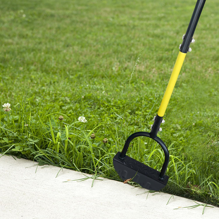 Professional Edge Lawn Tool, Heavy Duty Steel Half Moon & Saw-Tooth Blade for Clean Borders, Long Handle Reduces Back Strain, Manual Edger Ideal for Garden Edges, Sidewalks, Flower Beds