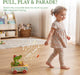 Wooden Push Toys for Toddlers 1-3, Crocodile Beating Drum Walking Pull Toy