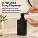 Matte Black Bathroom Accessories Set, 4-Piece Bathroom Accessory Set with Soap Dispenser, Toothbrush Holder, Tumbler and Vanity Tray, Polyresin Countertop Organizer