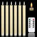 Flameless Taper Candles LED Battery Operated Remote Timer Ivory