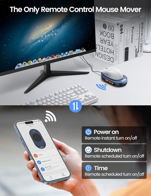 M4 Utra Mouse Mover with APP, Undetectable Mouse Jiggler Device with Remote Control and Timer Function, Driver-Free Shak