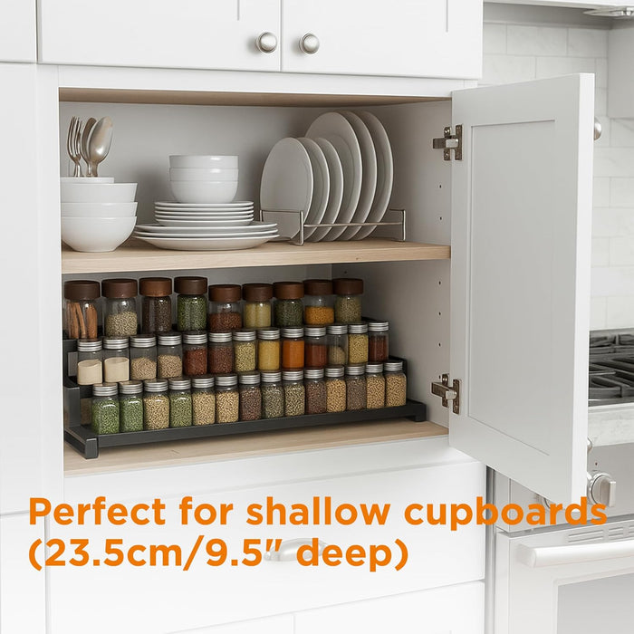 3-Tier Spice Rack Organizer for Kitchen Cabinet or Pantry, 16"-29" Expandable Spice Organization Shelf, Seasoning Organi