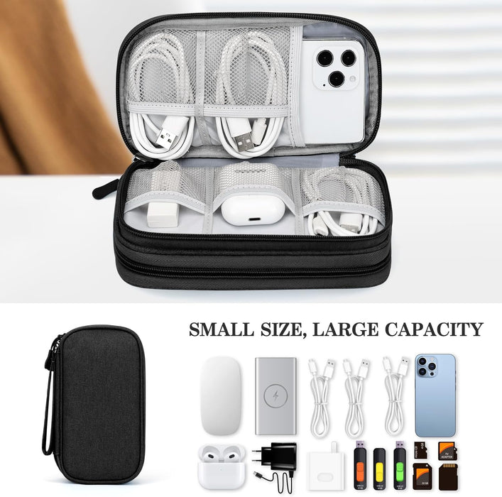 Electronic Organizer, Travel Tech Pouch Bag, Cable Organizer Black