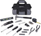 65 Piece Home Repair Tool Kit Set With Carrying Bag, Hand Tools, Socket Set, SAE and Metric, Silver, Black