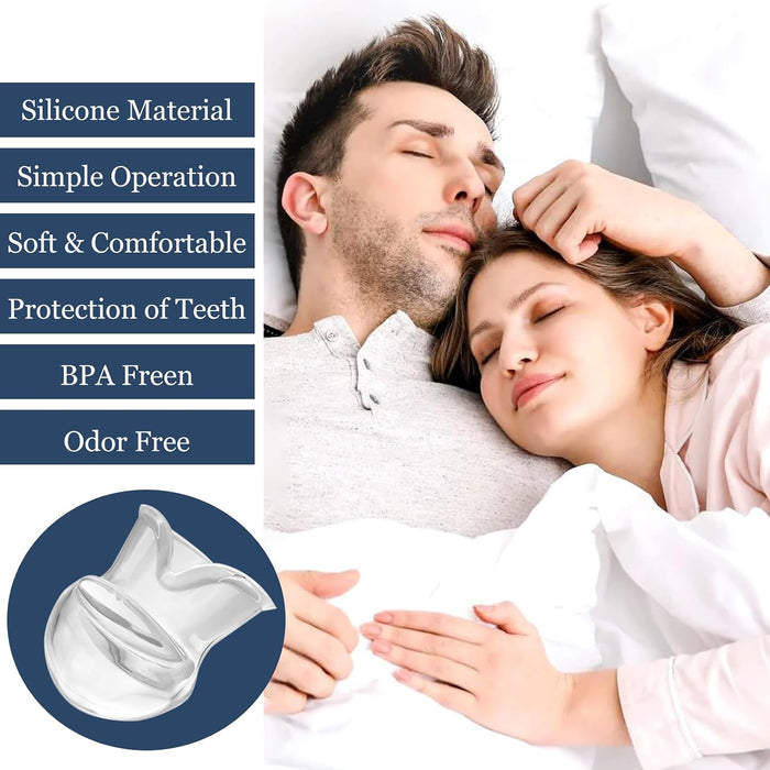 Tongue Stabilizing Device Mouthpiece - Anti-Snore Device, Reusable Snore Solution Stopper for Men/Women - AS01