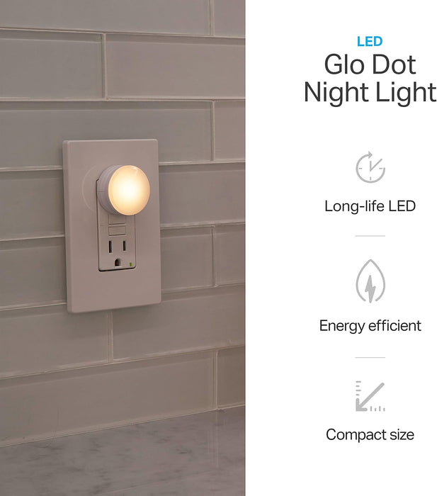 , Mini LED Night Light, Plug-In, Dusk to Dawn Sensor, Warm White, Compact, UL-Certified, Ideal for Bedroom, Bathroom, Nursery, Hallway, Kitchen, 45176, 1 Pack, 6 Count