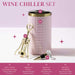 Wine Bottle Chiller Set, Insulated Double Wall Chiller, Gold Winged Corkscrew Wine Bottle Opener, Diamond Wine Stopper, 3-Piece Set, Pink
