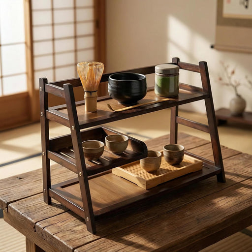 3 Tier Bamboo Matcha Station, coffee station organizer Shelf