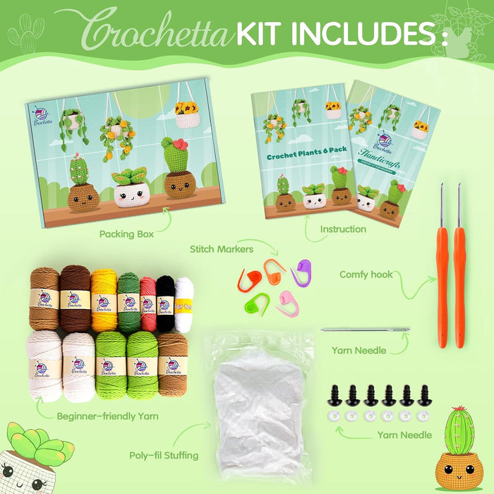 Crochet Kit for Beginners, Crochet Starter Kits for Adults, Amigurumi Craft Knitting Crocheting Kits with Step-by-Step V