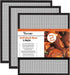 Grill Mesh Mat Set of 3 - Heavy Duty BBQ Non-stick Cooking Sheet Liners Reusable Teflon Barbecue Grilling Net for Outdoor Smoker, Pellet, Gas, Charcoal Grills (15.7x13 Inch)