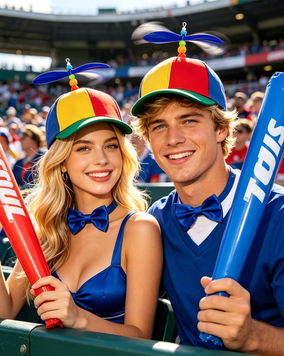 Rainbow Propeller Hat for Adults Helicopter Baseball Cap Party