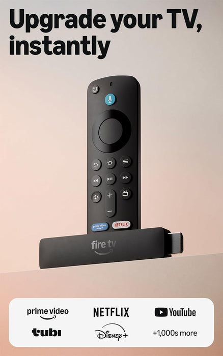Fire TV Stick HD (newest model), free & live TV, Alexa Voice Remote, powered by the TV, effortless setup, find shows faster with Alexa+