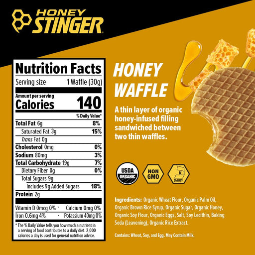 Organic Honey Waffle, Energy Stroopwafel for Exercise, Endurance and Performance, Sports Nutrition for Home & Gym, Pre a