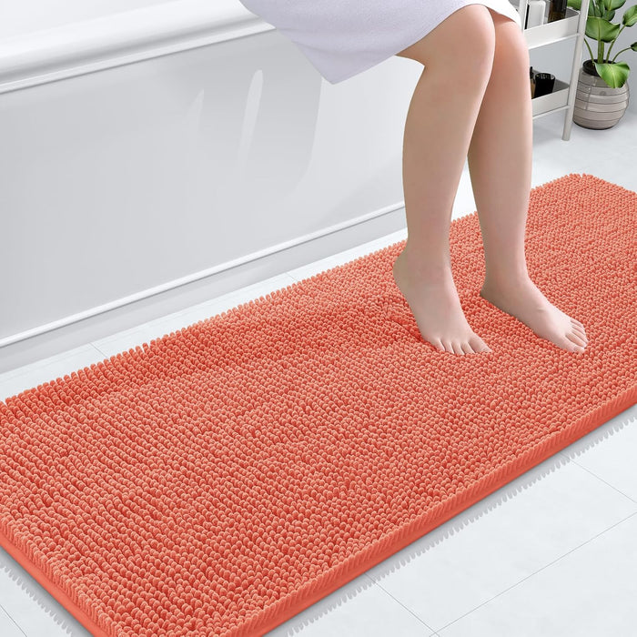Bathroom Rugs 30X20, Extra Soft Absorbent Chenille Bath Rugs, Rubber Backing Quick Dry, Machine Washable Bath Mats for Bathroom Floor, Tub and Shower, Home Decor Accessories, Grey