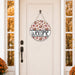 Smile Fall Football Welcome Wooden Round Door Hanger