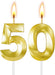 50th Birthday Decorations for Women and Men, Gold Number 50 Candle
