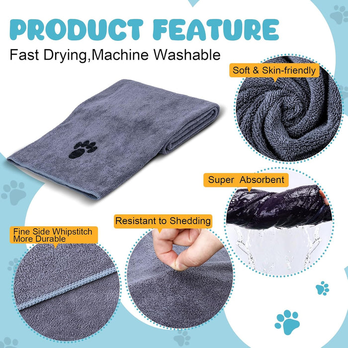 2 Pack Microfiber Dog Towels for Drying Dogs, Super Absorbent and Soft